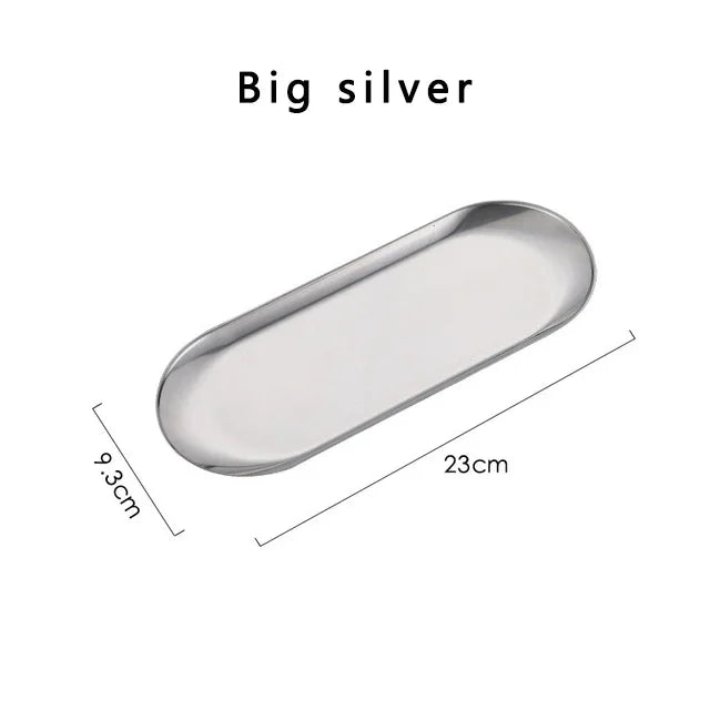 Stainless Steel Gold Dining Plate Dessert Plate Nut Fruit Cake Tray Snack