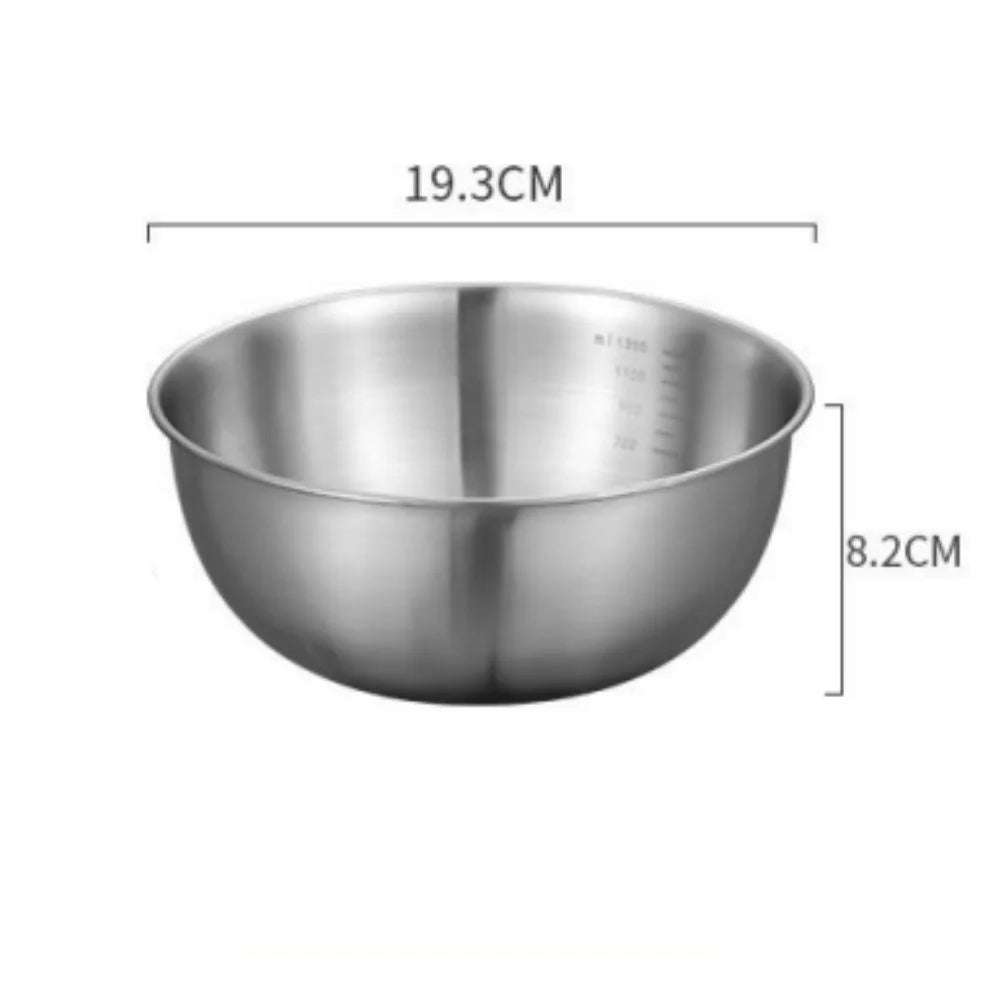1-3 Stainless Steel Bowl Set with Scale for Cooking