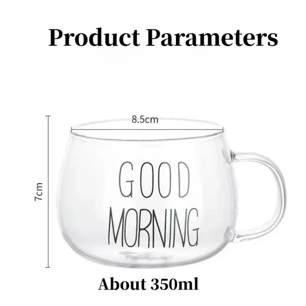 1pc Creative Glass Coffee Tea Cup 350ml