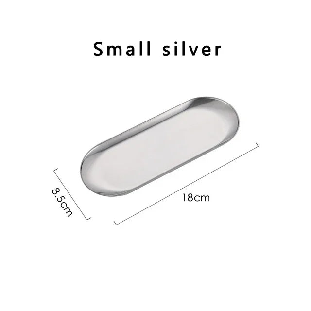 Stainless Steel Gold Dining Plate Dessert Plate Nut Fruit Cake Tray Snack