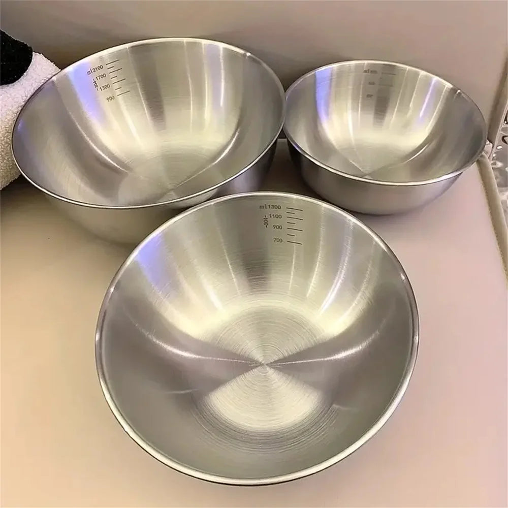 1-3 Stainless Steel Bowl Set with Scale for Cooking